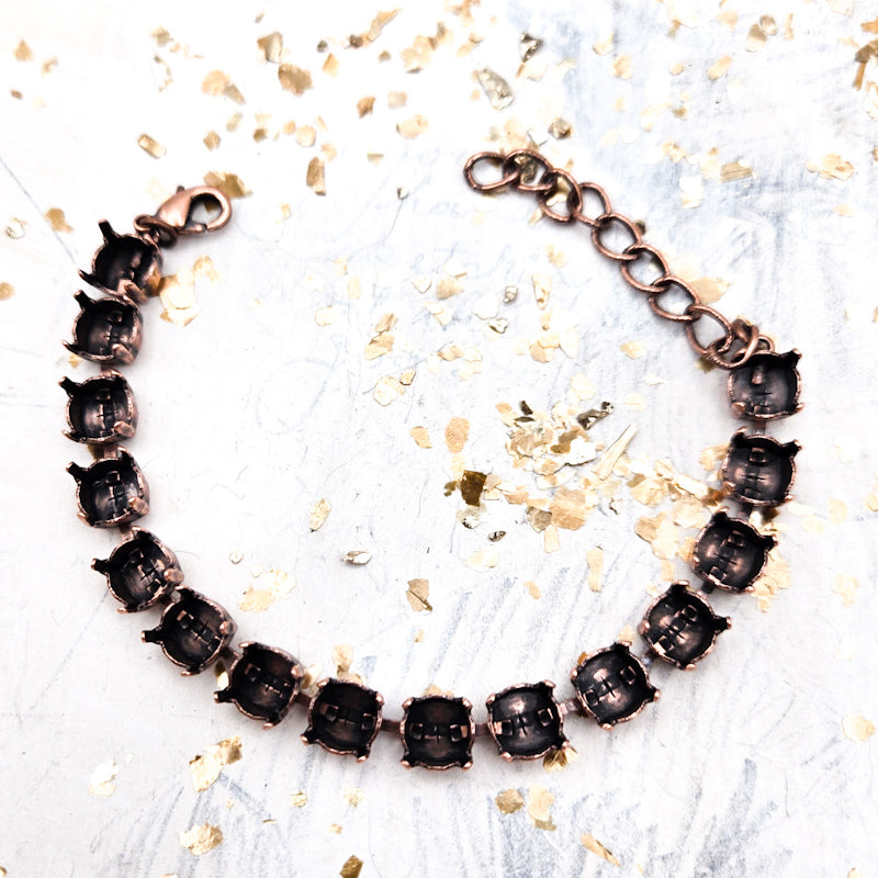 8mm Antique Copper Sparkle Bracelet