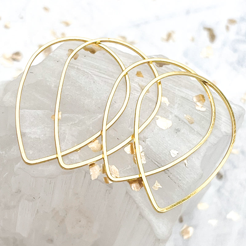 Antique Gold Teardrop Open Bead Frames - 4pcs