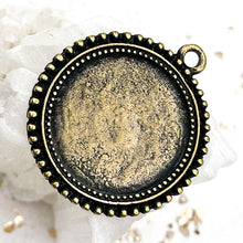 Load image into Gallery viewer, Antique Bronze-Plated Bezel Pendant
