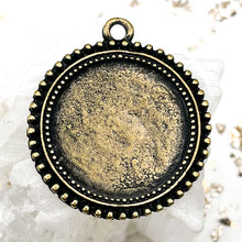 Load image into Gallery viewer, Antique Bronze-Plated Bezel Pendant
