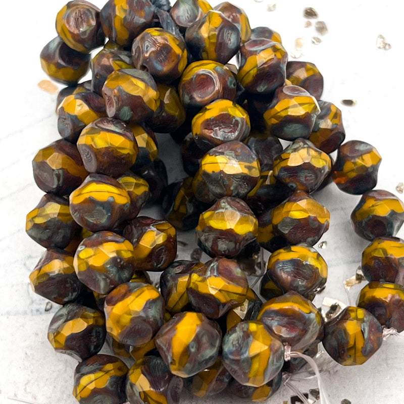 8mm Baroque Beads Yellow Gold with Picasso Finish