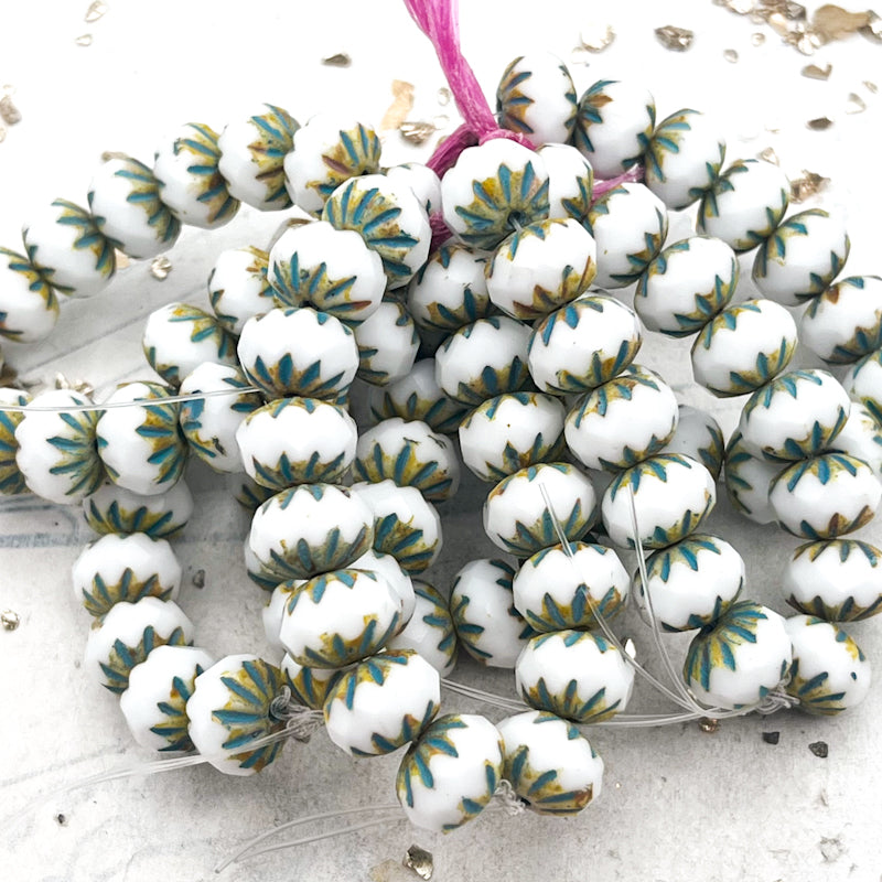 Pre-Order 7x10mm Cruller Honey with a Turquoise Wash