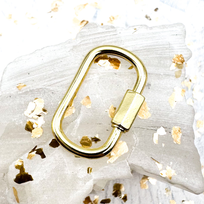 18K Gold Plated Screw Carabiner Clasp