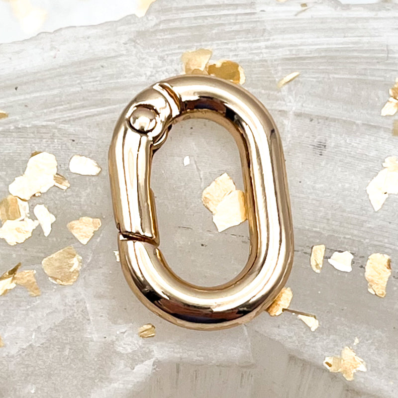 Simple Golden Locking Carabiner Clasp
