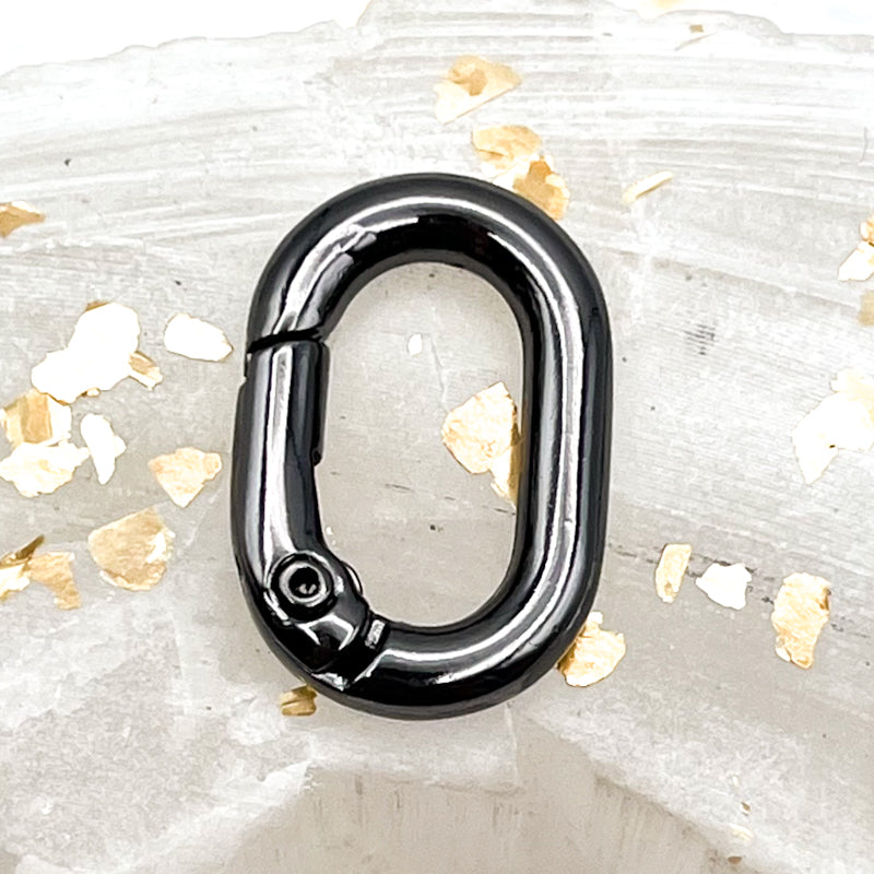 Simple Gunmetal Locking Carabiner Clasp