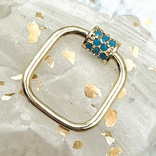 Load image into Gallery viewer, 18K Gold Plated Carabiner with Brass Micro Pave Cubic Zirconia Screw
