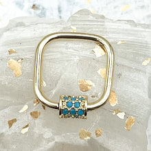 Load image into Gallery viewer, 18K Gold Plated Carabiner with Brass Micro Pave Cubic Zirconia Screw
