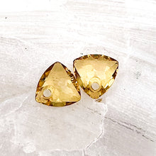 Load image into Gallery viewer, Golden Topaz Austrian Crystal Trilliant Cut Pendant - 2pcs
