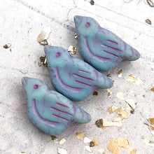 Load image into Gallery viewer, Pre-Order 11x22mm Bird Matte Baby Blue with Metallic Pink Wash
