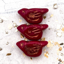 Load image into Gallery viewer, Pre-Order11x22mm Bird Ruby Red with a Copper Wash
