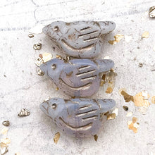 Load image into Gallery viewer, Pre-Order 11x22mm Bird White with Metallic Beige Wash
