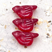 Load image into Gallery viewer, Pre-Order 11x22mm Bird Ruby Red with a Matte Finish and a Metallic Pink Wash
