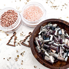 Load image into Gallery viewer, Winter Sunrise 11/0 Seed Bead Fringe Earring Mix
