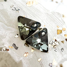 Load image into Gallery viewer, Day 12 12mm Austrian Crystal Iridescent Green Xilion Triangle Pendant - 2pcs
