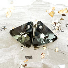 Load image into Gallery viewer, Day 12 12mm Austrian Crystal Iridescent Green Xilion Triangle Pendant - 2pcs
