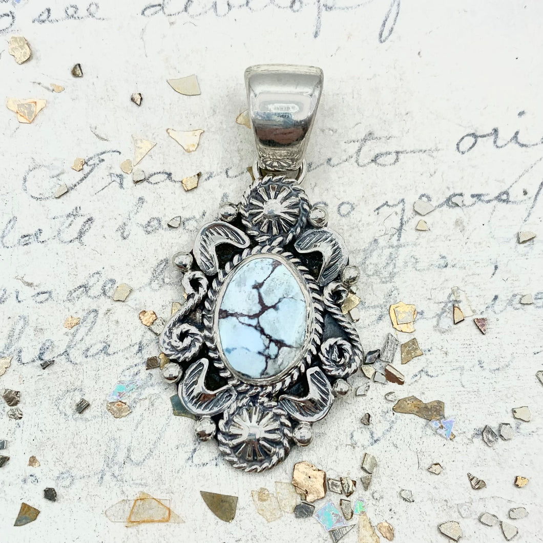 Native Sterling Silver Pendant with Gemstone