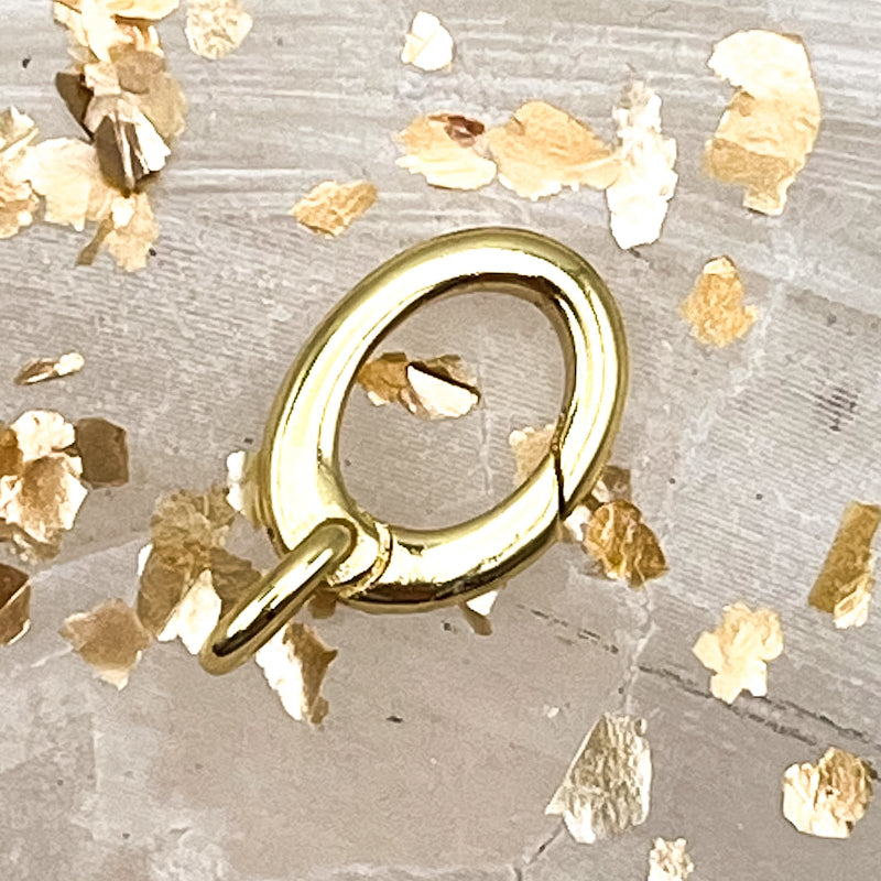 18K Gold Plated Spring Gate Carabiner Clasp