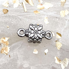 Load image into Gallery viewer, 13mm Platinum Cube with Flower Connector Charm
