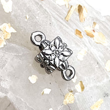 Load image into Gallery viewer, 13mm Platinum Cube with Flower Connector Charm
