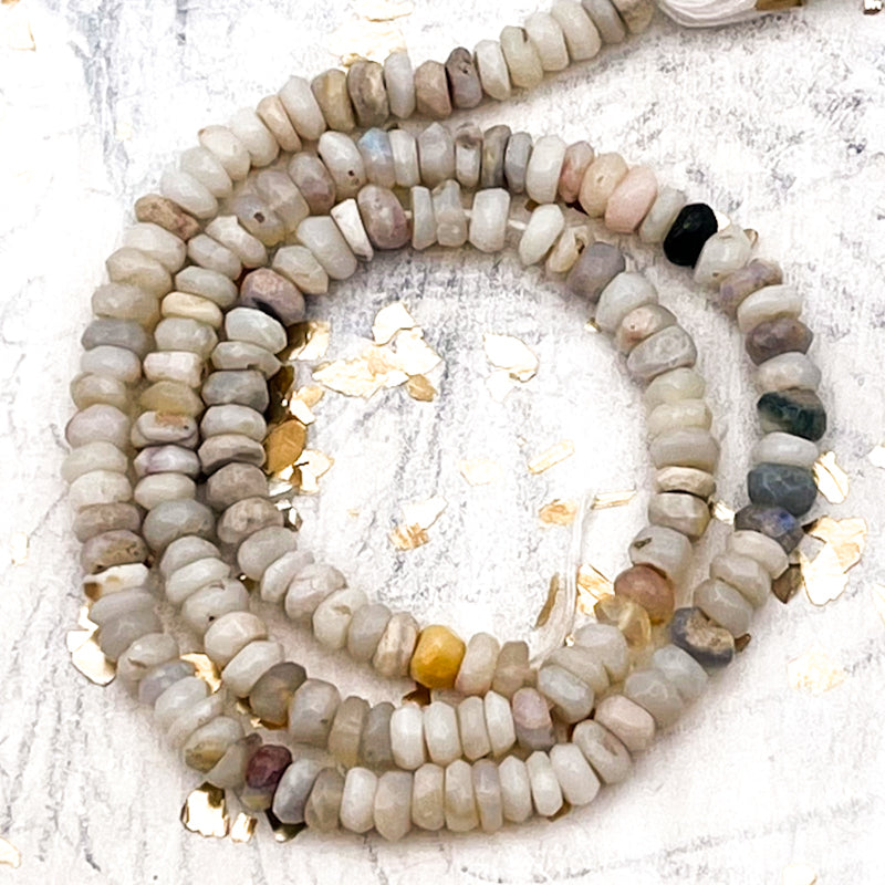 Australian Opal Faceted Rondelle Strand