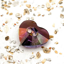 Load image into Gallery viewer, 16x14mm Lilac Shadow Premium Crystal Heart Button
