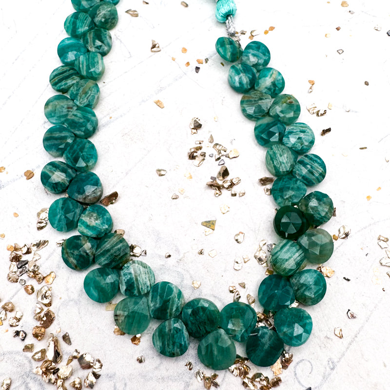 Russian Amazonite Gemstone Teardrop Bead Strand