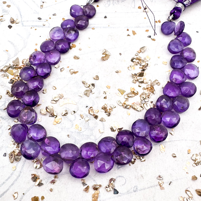Amethyst Gemstone Teardrop Bead Strand