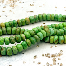 Load image into Gallery viewer, Green Turquoise Rondelle Gemstone Bead Strand
