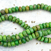 Load image into Gallery viewer, Green Turquoise Rondelle Gemstone Bead Strand
