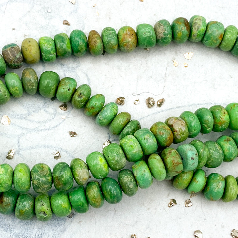 Green Turquoise Rondelle Gemstone Bead Strand