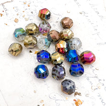 Load image into Gallery viewer, 10mm Electroplated Faceted Round Glass Bead Set - 20 Pcs - Read First
