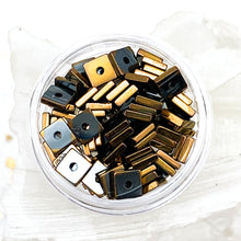 Load image into Gallery viewer, Gold Plated Hematite Square Spacer Mix
