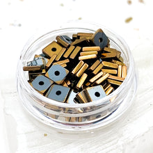 Load image into Gallery viewer, Gold Plated Hematite Square Spacer Mix
