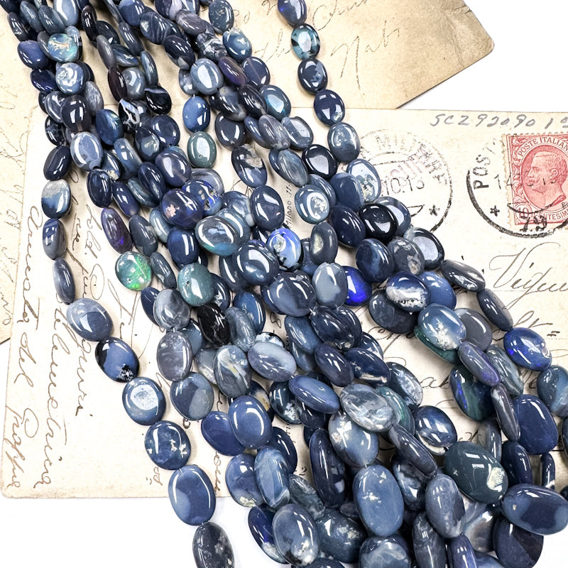 Australian Opal Gemstone Bead Strand - Sleepy Hollow Road Trip Find