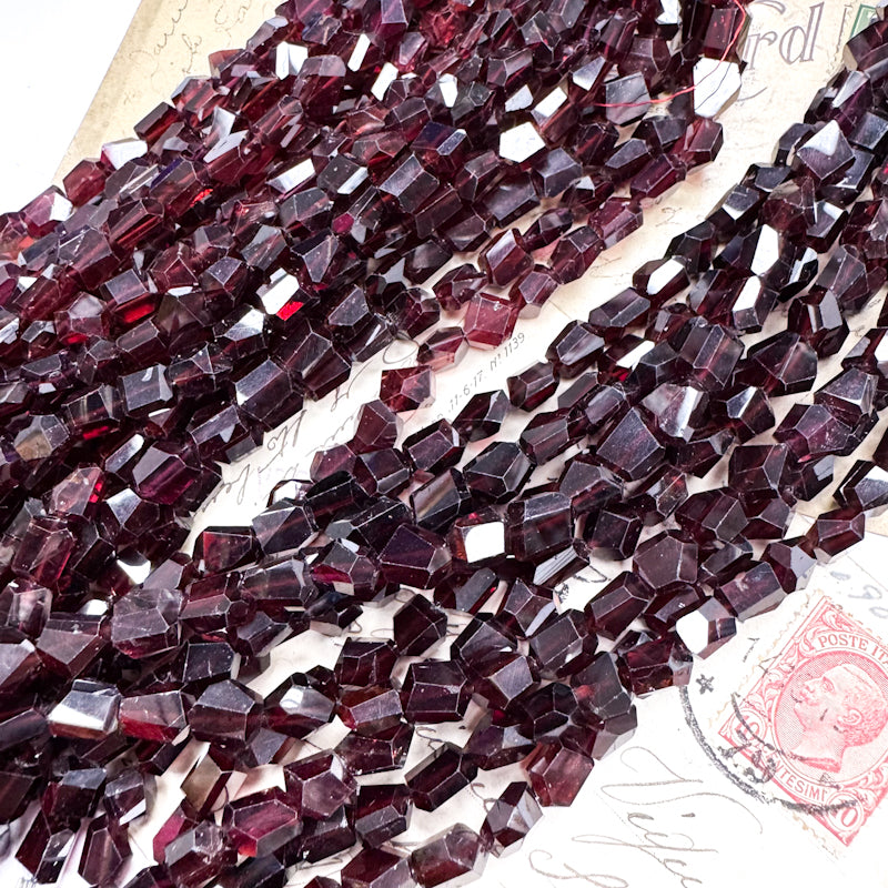 Garnet Gemstone Bead Strand - Sleepy Hollow Road Trip Find