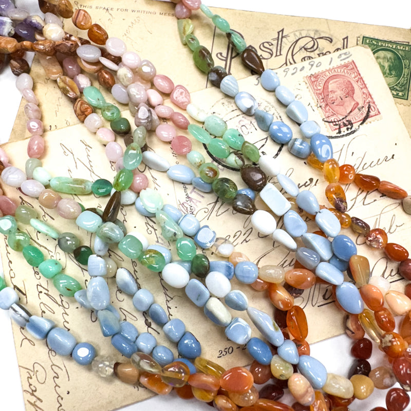 Rainbow Opal Nugget Gemstone Bead Strand - Sleepy Hollow Road Trip Find