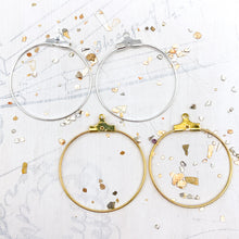 Load image into Gallery viewer, 30mm Silver and Gold Beading Hoop Pairs
