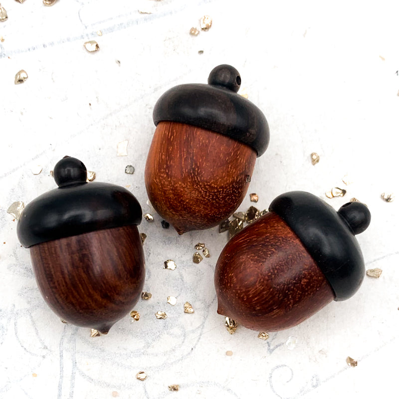 Wooden Acorn Storage Case Pendant