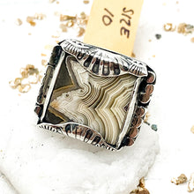 Load image into Gallery viewer, Handcrafted Sterling Silver Ring with Set Gemstone - Size 10
