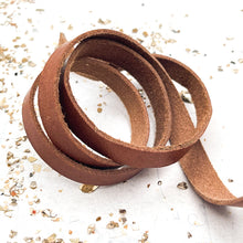 Load image into Gallery viewer, Rustic Light Brown 10mm Flat Leather - 12 Inches
