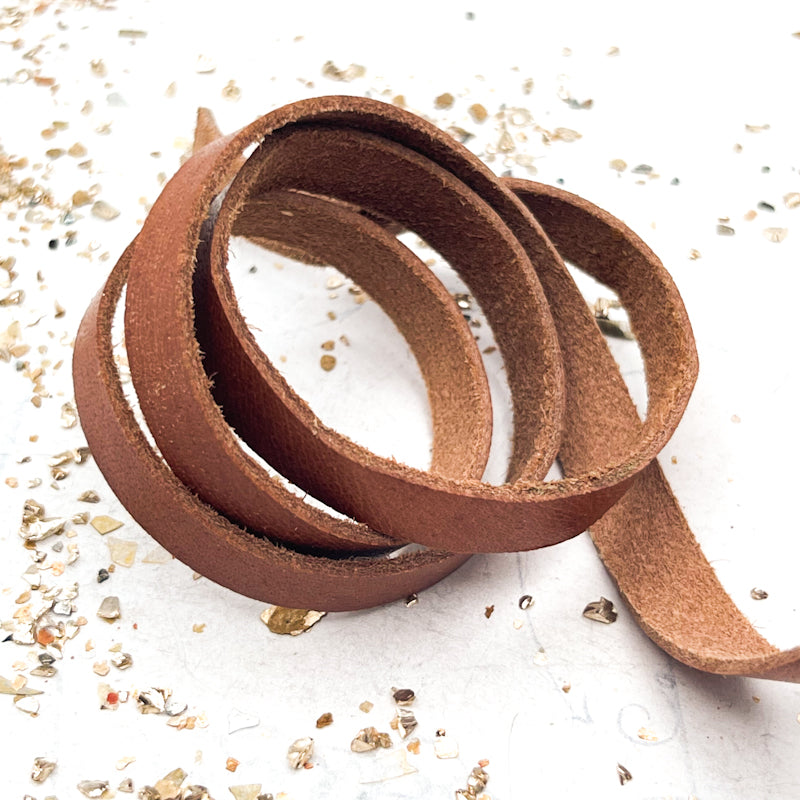 Rustic Light Brown 10mm Flat Leather - 12 Inches