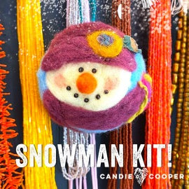 Snowman Needle Felted Ornament Kit