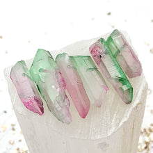 Load image into Gallery viewer, Green and Pink Dyed Quartz Pendants - 6pcs
