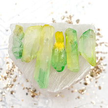 Load image into Gallery viewer, Green and Yellow Dyed Quartz Pendants - 6pcs
