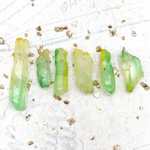 Load image into Gallery viewer, Green and Yellow Dyed Quartz Pendants - 6pcs
