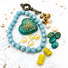 Load image into Gallery viewer, Sky Blue - Love is the Key Faceted Melon Bead Bracelet Kit
