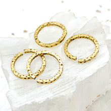 Load image into Gallery viewer, 12mm Square Wire Hammered Antique Gold Jump Rings - 4 Pcs
