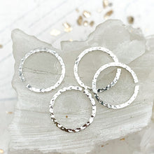 Load image into Gallery viewer, 12mm Square Wire Hammered Sterling Silver Coated Jump Rings - 4 Pcs
