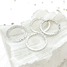 Load image into Gallery viewer, 12mm Square Wire Hammered Sterling Silver Coated Jump Rings - 4 Pcs
