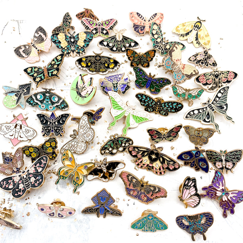 Mystery Moth Enamel Pin Roulette